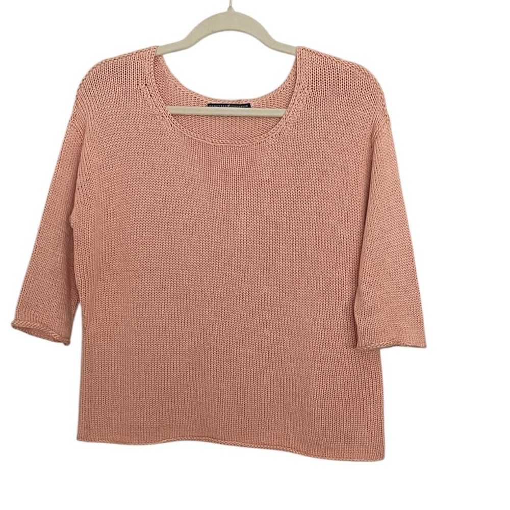 Peruvian Connection Soft Blush Scoop Neck Sweater